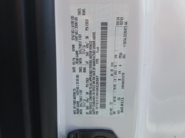 Photo 9 VIN: 1FTEX1C80GKE26567 - FORD F150 SUPER 