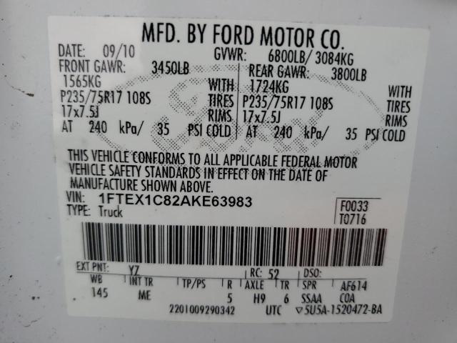 Photo 11 VIN: 1FTEX1C82AKE63983 - FORD F-150 