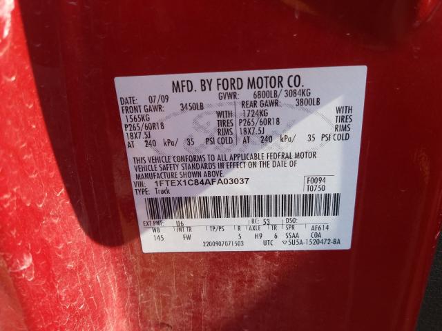 Photo 9 VIN: 1FTEX1C84AFA03037 - FORD F150 SUPER 