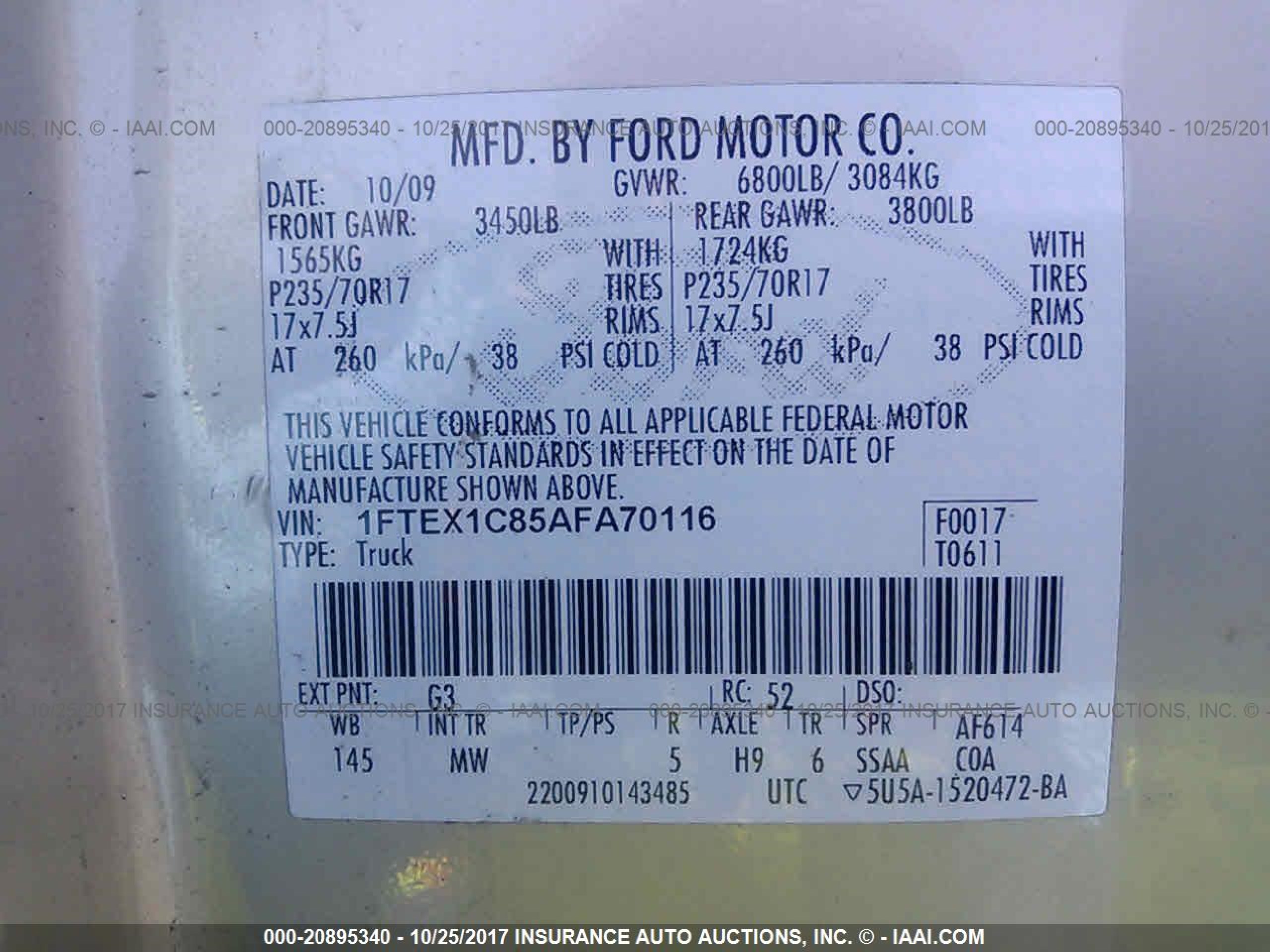 Photo 8 VIN: 1FTEX1C85AFA70116 - FORD F-150 