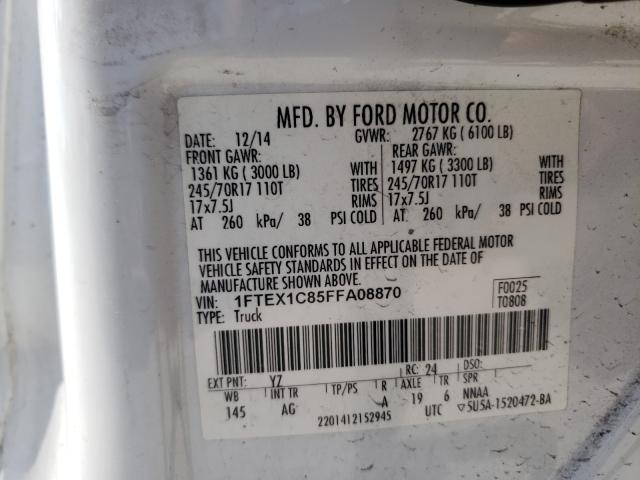 Photo 9 VIN: 1FTEX1C85FFA08870 - FORD F150 SUPER 