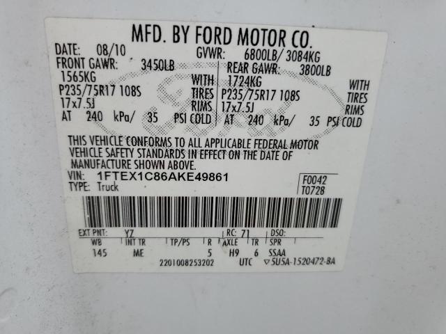 Photo 11 VIN: 1FTEX1C86AKE49861 - FORD F-150 