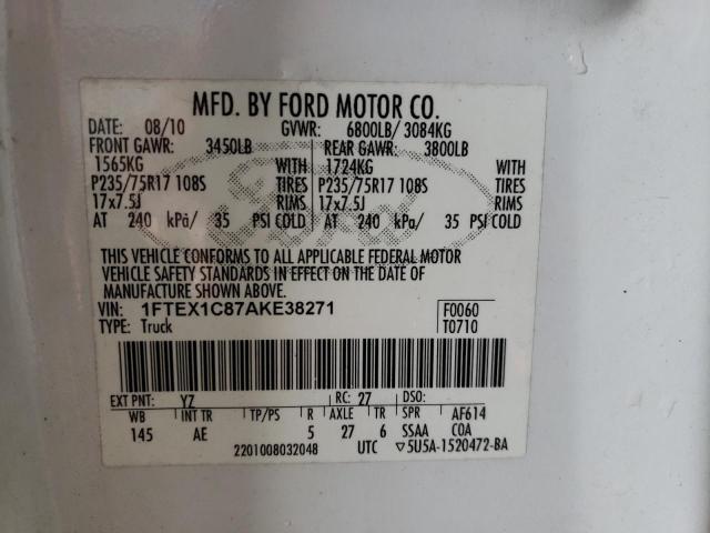 Photo 11 VIN: 1FTEX1C87AKE38271 - FORD F150 SUPER 