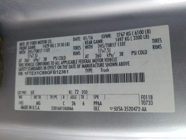 Photo 9 VIN: 1FTEX1C89GFB12361 - FORD F150 SUPER 