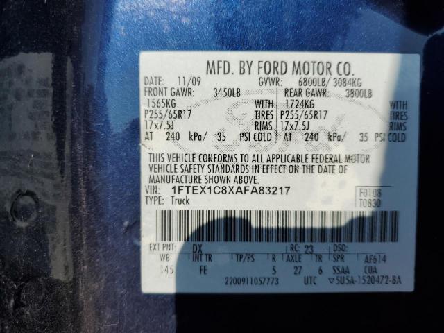 Photo 9 VIN: 1FTEX1C8XAFA83217 - FORD F150 SUPER 