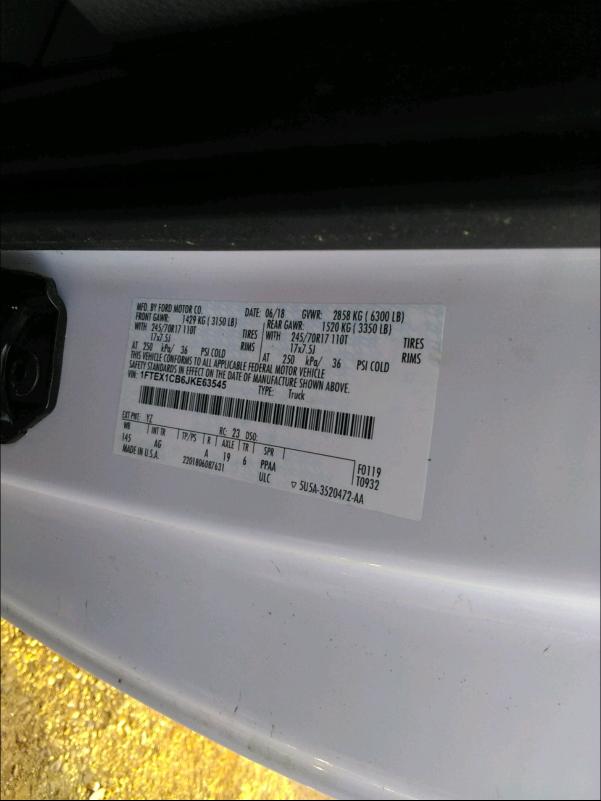 Photo 9 VIN: 1FTEX1CB6JKE63545 - FORD F150 SUPER 