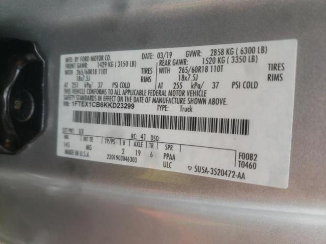 Photo 9 VIN: 1FTEX1CB6KKD23299 - FORD F150 SUPER 