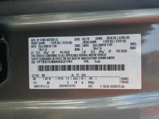 Photo 9 VIN: 1FTEX1CB8KKD31761 - FORD F150 SUPER 