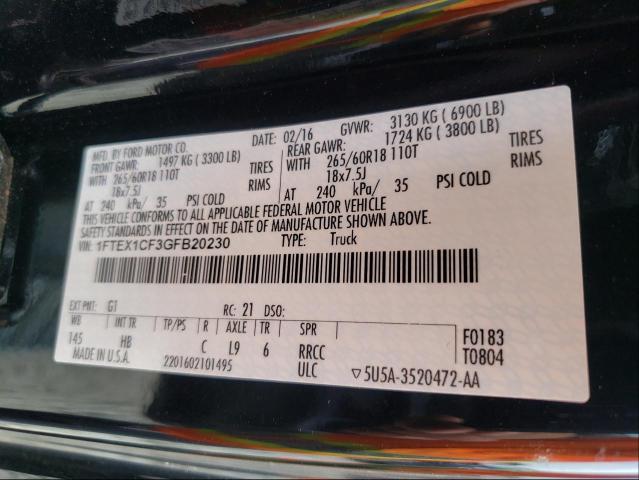 Photo 9 VIN: 1FTEX1CF3GFB20230 - FORD F150 SUPER 