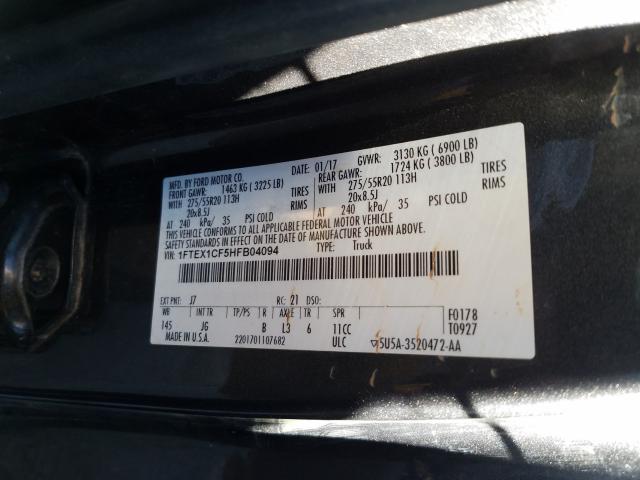 Photo 9 VIN: 1FTEX1CF5HFB04094 - FORD F150 SUPER 