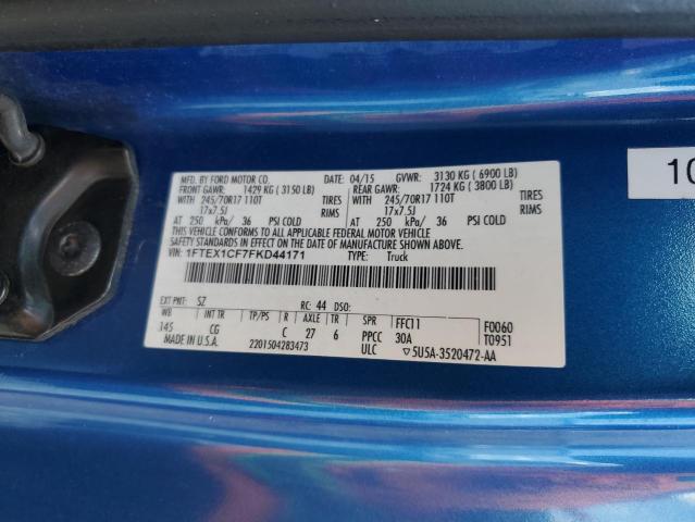 Photo 11 VIN: 1FTEX1CF7FKD44171 - FORD F150 SUPER 