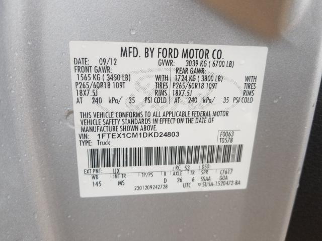 Photo 9 VIN: 1FTEX1CM1DKD24803 - FORD F150 SUPER 