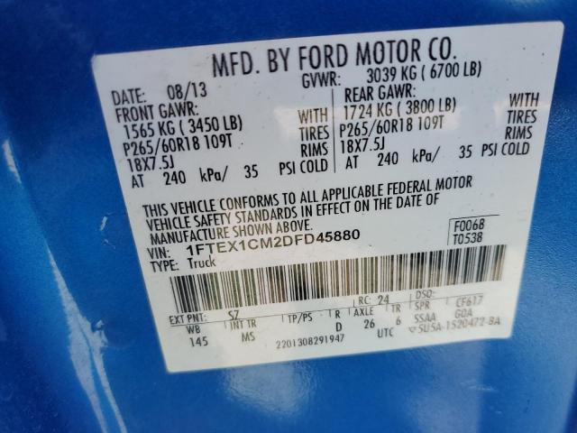 Photo 9 VIN: 1FTEX1CM2DFD45880 - FORD F150 SUPER 