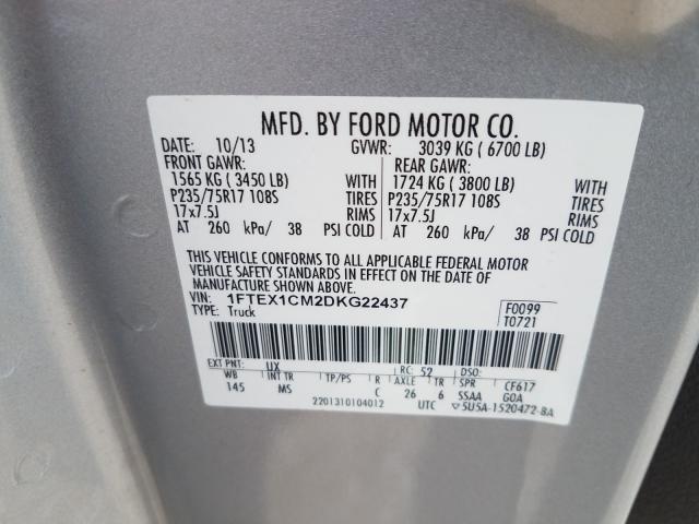 Photo 9 VIN: 1FTEX1CM2DKG22437 - FORD F150 SUPER 