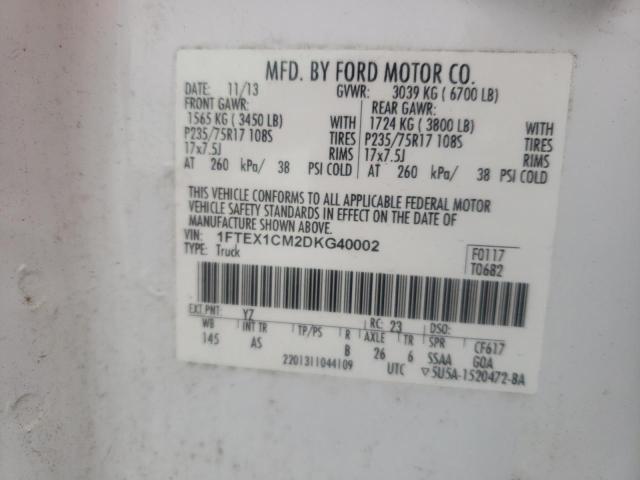 Photo 11 VIN: 1FTEX1CM2DKG40002 - FORD F150 SUPER 