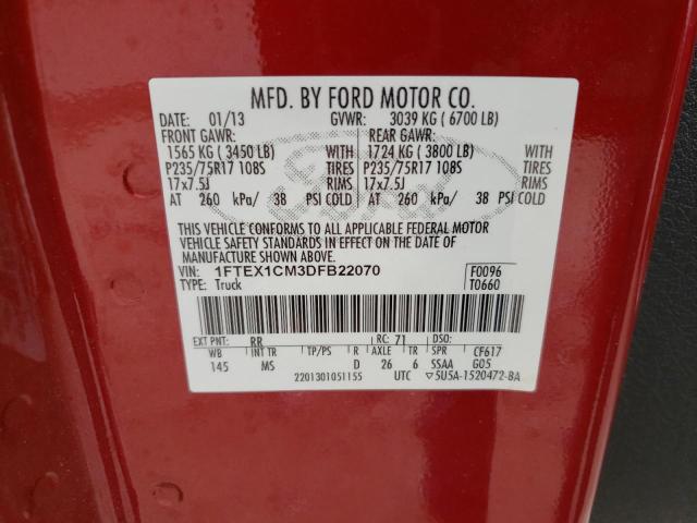 Photo 11 VIN: 1FTEX1CM3DFB22070 - FORD F150 SUPER 