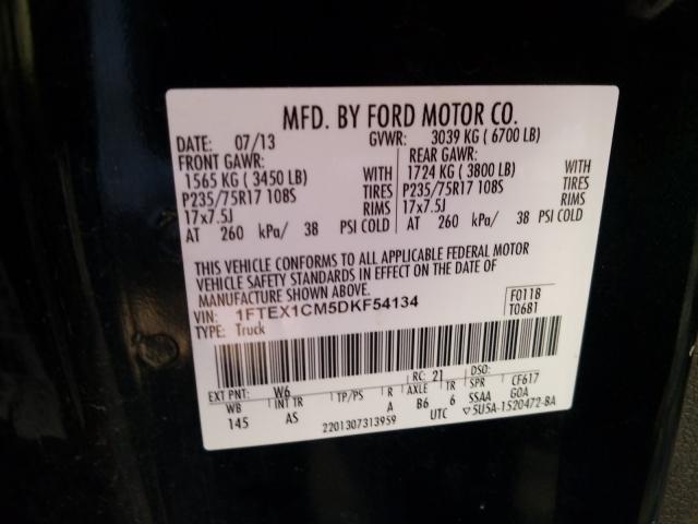 Photo 9 VIN: 1FTEX1CM5DKF54134 - FORD F150 SUPER 