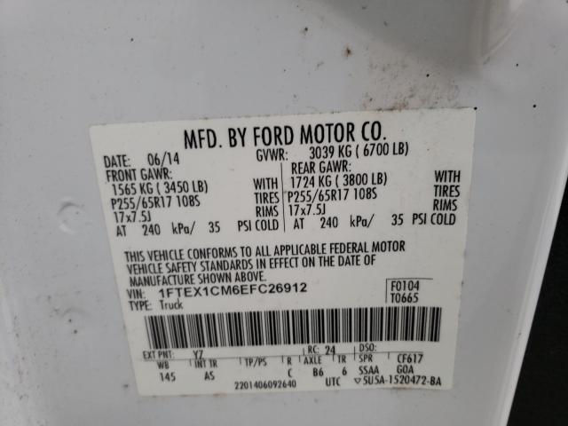 Photo 9 VIN: 1FTEX1CM6EFC26912 - FORD F150 SUPER 