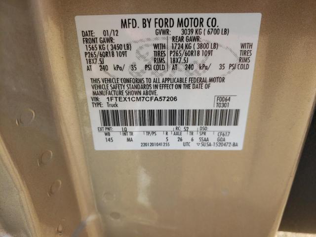 Photo 11 VIN: 1FTEX1CM7CFA57206 - FORD F150 SUPER 