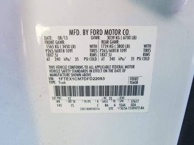 Photo 9 VIN: 1FTEX1CM7DFD22093 - FORD F150 SUPER 