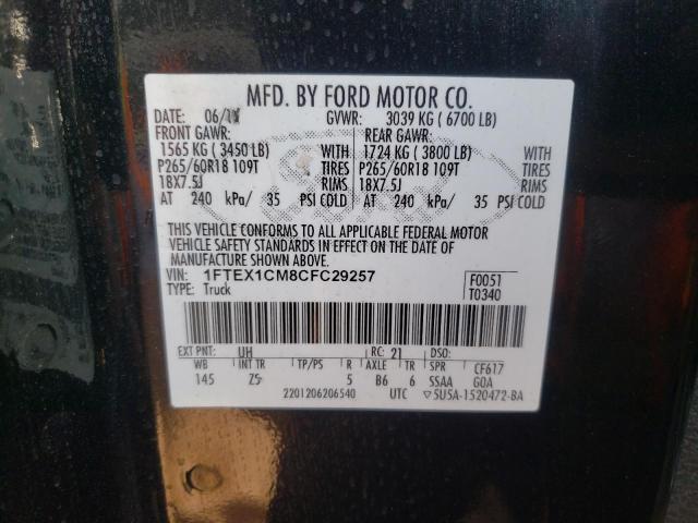 Photo 9 VIN: 1FTEX1CM8CFC29257 - FORD F150 SUPER 