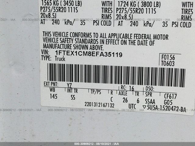 Photo 8 VIN: 1FTEX1CM8EFA35119 - FORD F-150 