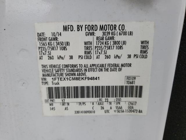 Photo 9 VIN: 1FTEX1CM8EKF94841 - FORD F150 SUPER 