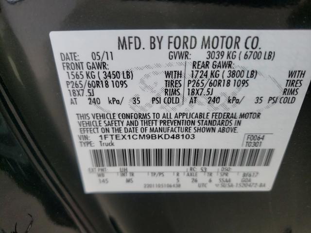 Photo 9 VIN: 1FTEX1CM9BKD48103 - FORD F150 SUPER 