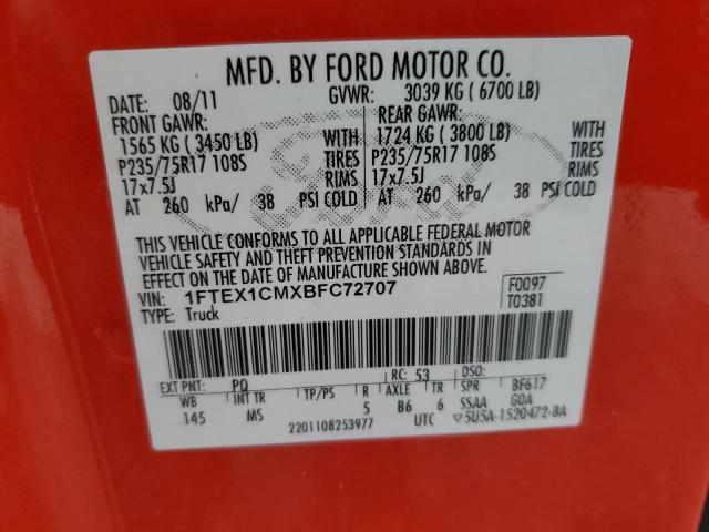 Photo 11 VIN: 1FTEX1CMXBFC72707 - FORD F-150 