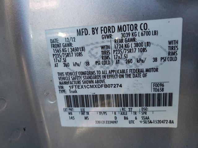 Photo 9 VIN: 1FTEX1CMXDFB07274 - FORD F150 SUPER 