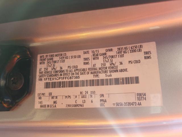 Photo 9 VIN: 1FTEX1CP1FFC87385 - FORD F150 SUPER 