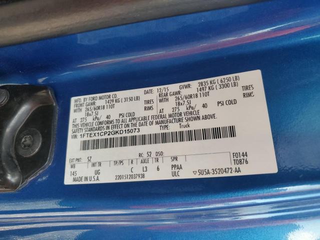 Photo 11 VIN: 1FTEX1CP2GKD15073 - FORD F150 SUPER 