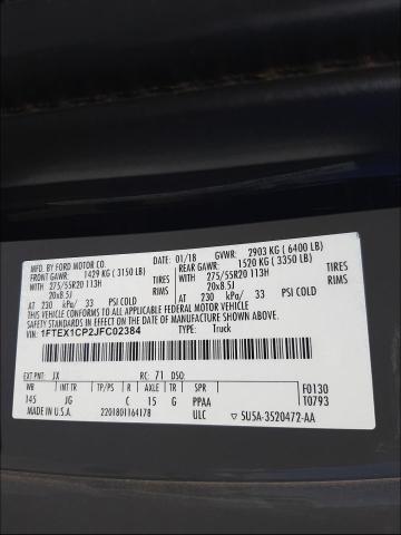 Photo 9 VIN: 1FTEX1CP2JFC02384 - FORD F150 SUPER 