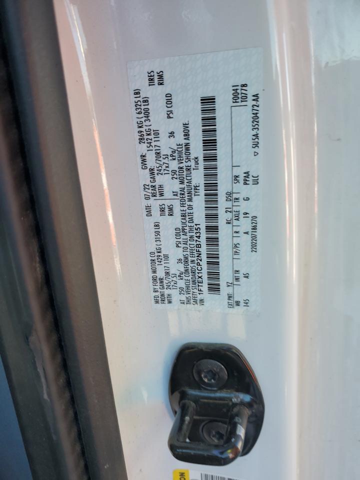 Photo 11 VIN: 1FTEX1CP2NFB74351 - FORD F-150 