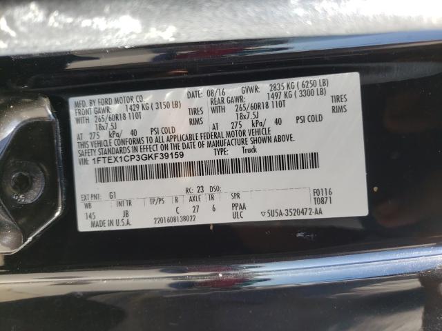 Photo 9 VIN: 1FTEX1CP3GKF39159 - FORD F150 SUPER 