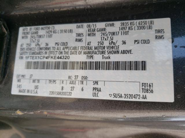 Photo 9 VIN: 1FTEX1CP4FKE44320 - FORD F150 SUPER 