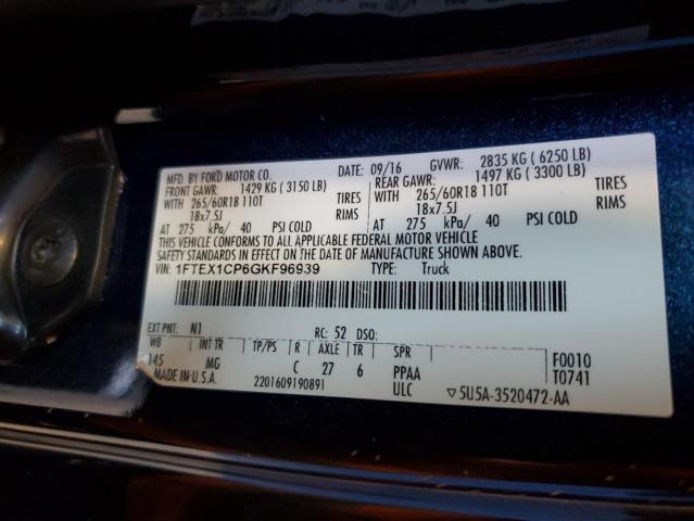 Photo 11 VIN: 1FTEX1CP6GKF96939 - FORD F150 SUPER 