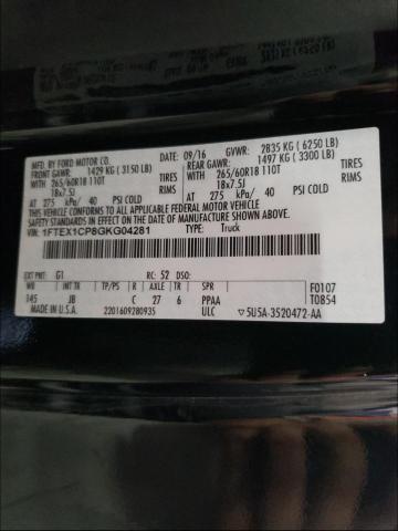 Photo 9 VIN: 1FTEX1CP8GKG04281 - FORD F150 SUPER 