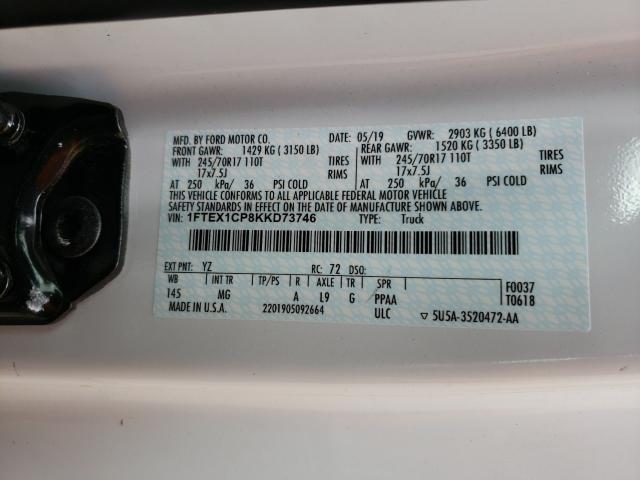 Photo 9 VIN: 1FTEX1CP8KKD73746 - FORD F150 SUPER 