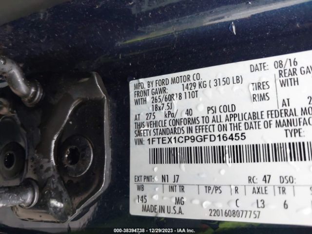 Photo 8 VIN: 1FTEX1CP9GFD16455 - FORD F-150 