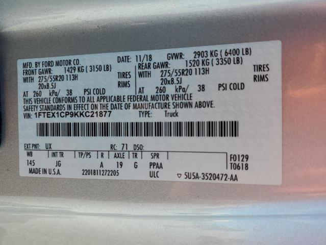 Photo 11 VIN: 1FTEX1CP9KKC21877 - FORD F150 SUPER 