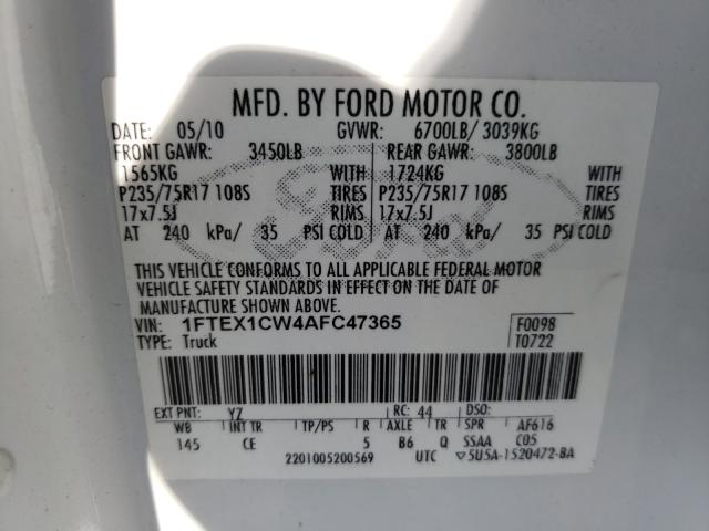 Photo 9 VIN: 1FTEX1CW4AFC47365 - FORD F150 SUPER 