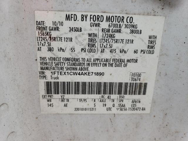 Photo 11 VIN: 1FTEX1CW4AKE71890 - FORD F150 SUPER 