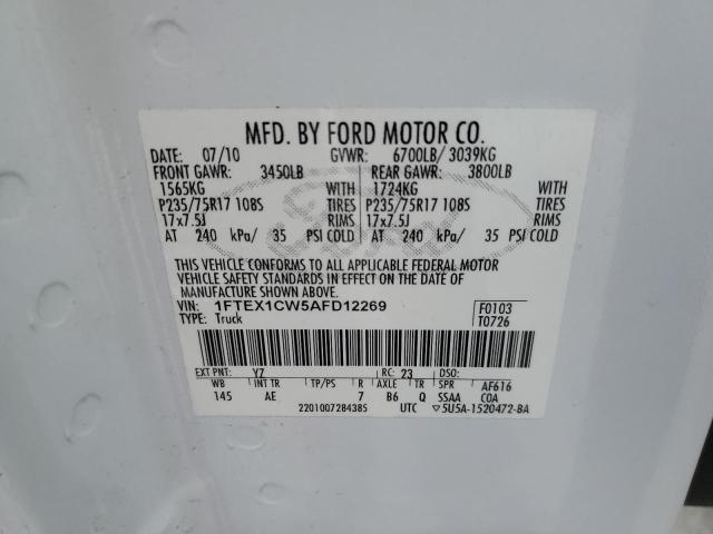 Photo 11 VIN: 1FTEX1CW5AFD12269 - FORD F150 SUPER 