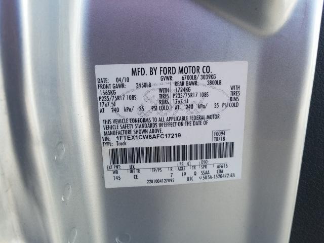 Photo 9 VIN: 1FTEX1CW8AFC17219 - FORD F150 SUPER 