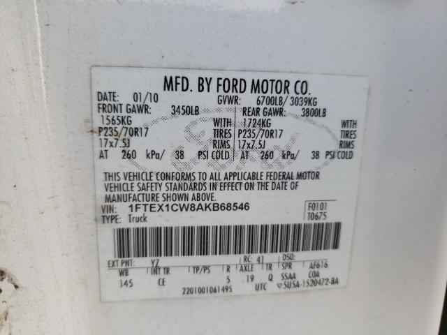 Photo 9 VIN: 1FTEX1CW8AKB68546 - FORD F150 SUPER 