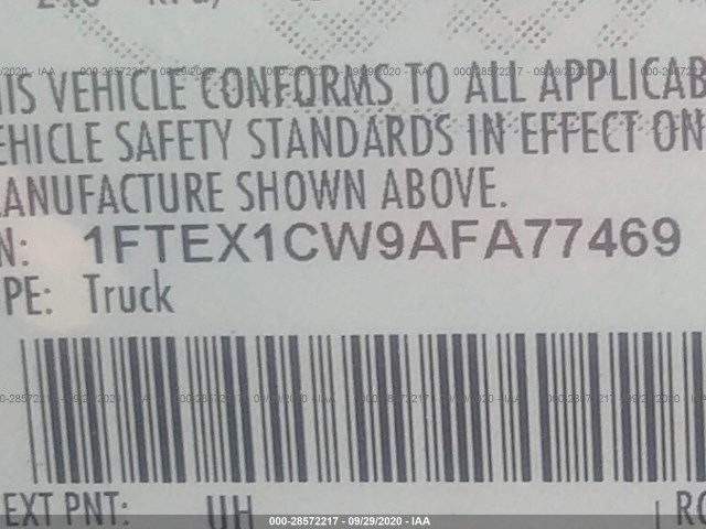 Photo 8 VIN: 1FTEX1CW9AFA77469 - FORD F-150 