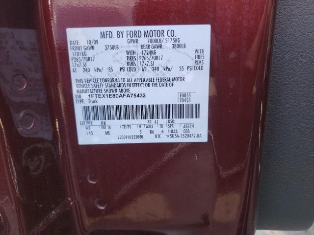 Photo 9 VIN: 1FTEX1E80AFA75432 - FORD F150 SUPER 