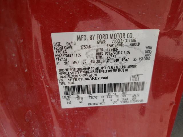 Photo 9 VIN: 1FTEX1E80AKE20806 - FORD F150 4WD 