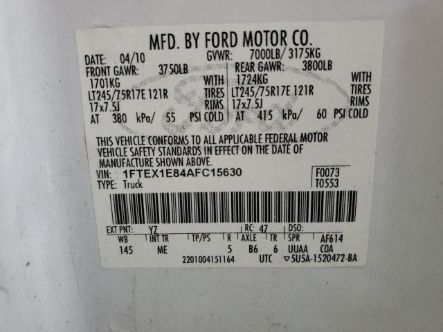 Photo 12 VIN: 1FTEX1E84AFC15630 - FORD F150 SUPER 